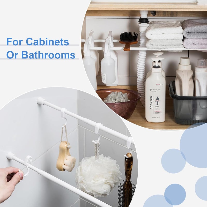 OEH 3 Pcs Tension Rod, Tension Curtain Rod, No Drilling Spring Rod Short Tension Rods, Rustproof Small Tension Rod, Mini Thin Tension Rods for Closet, Cabinets, Cupboard, Kitchen (16-28 inch) - Image 4